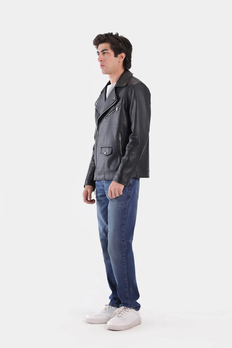 Faux Leather Biker Jacket