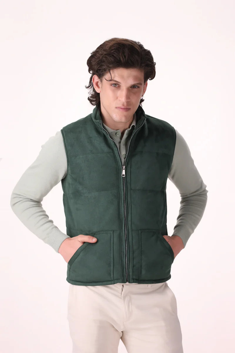 Quilted Suede Gilet