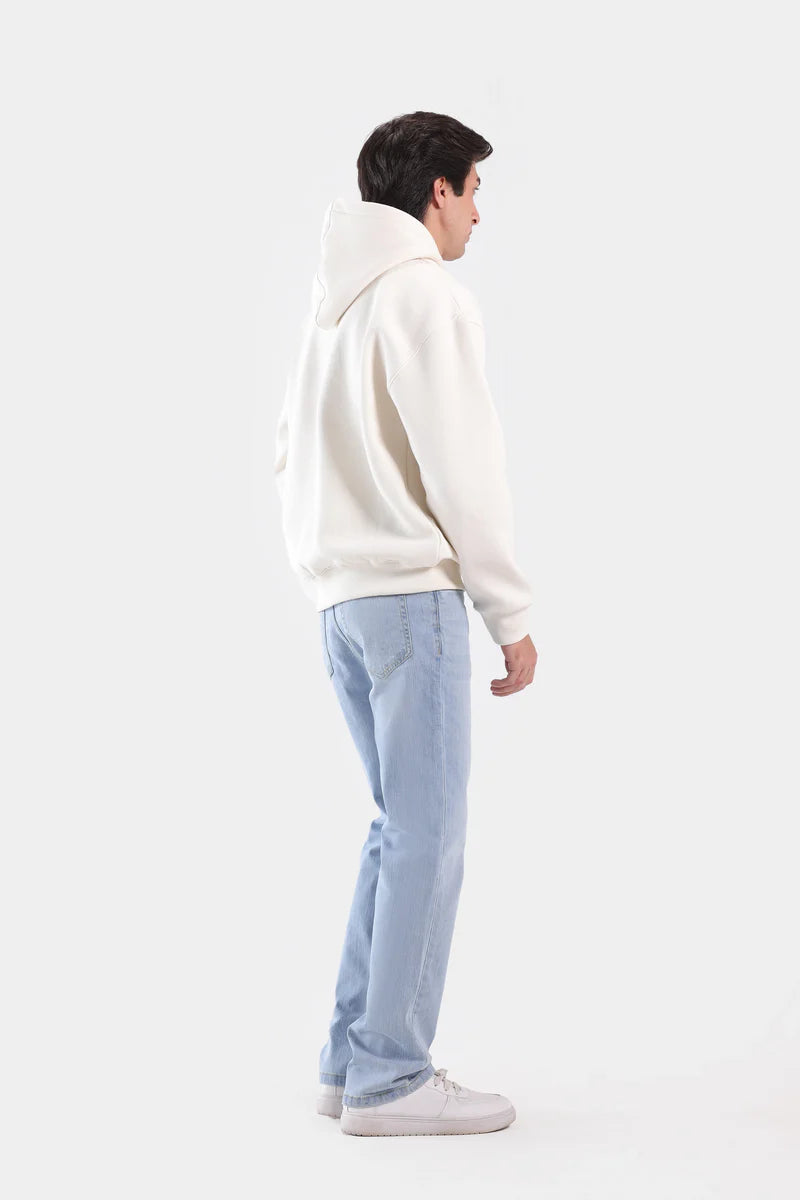 Text Print Fleece Hoodie