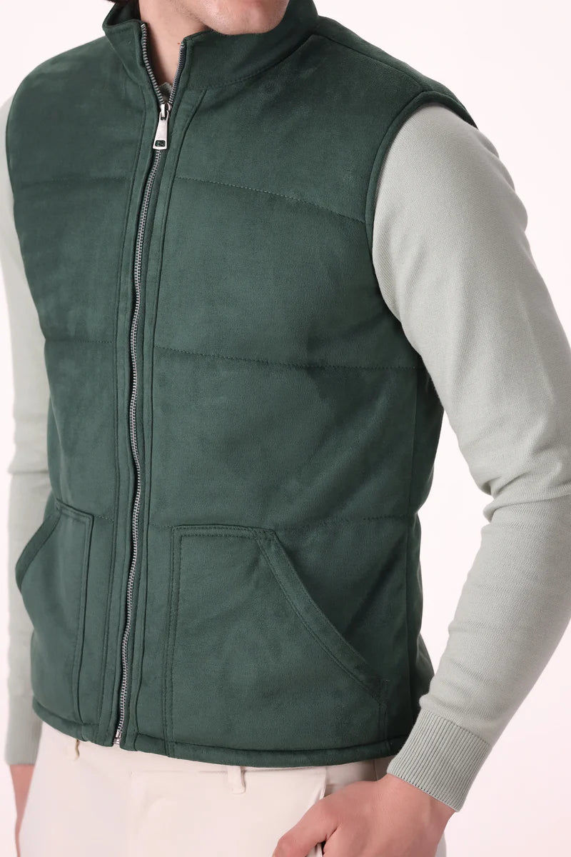 Quilted Suede Gilet