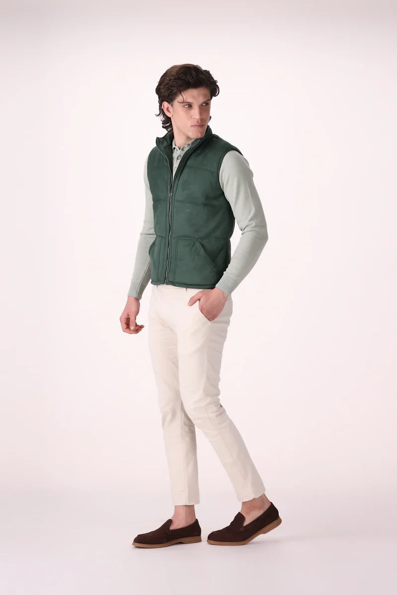 Quilted Suede Gilet