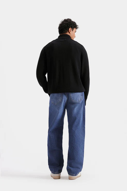 Knitted Quarter Zip-Up Sweater