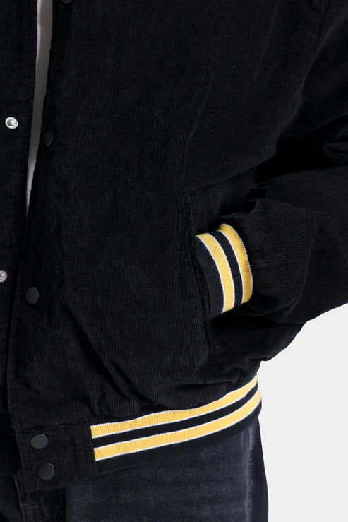 Embroidered Slogan Corduroy Jacket Relaxed Fit