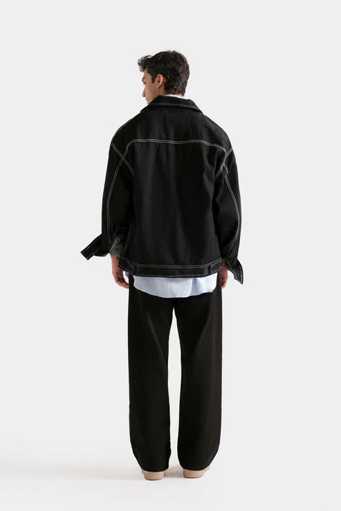 Denim Jacket With Stitching Detail