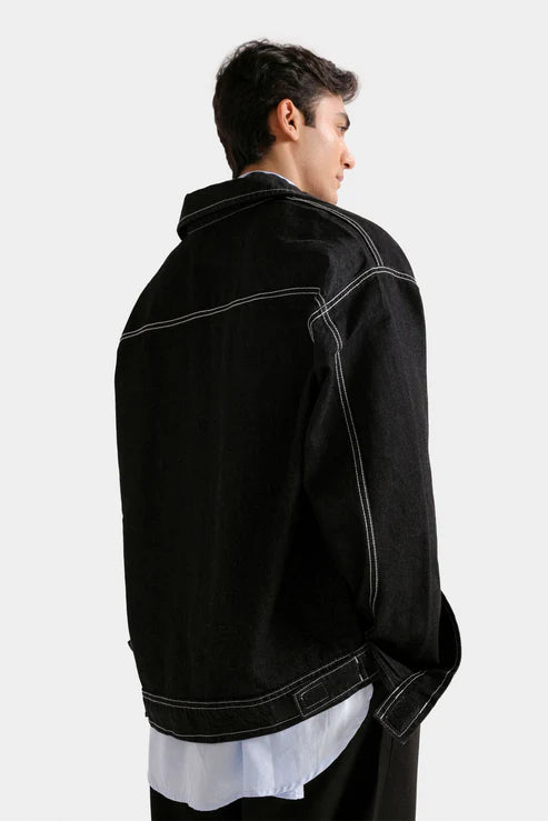 Denim Jacket With Stitching Detail