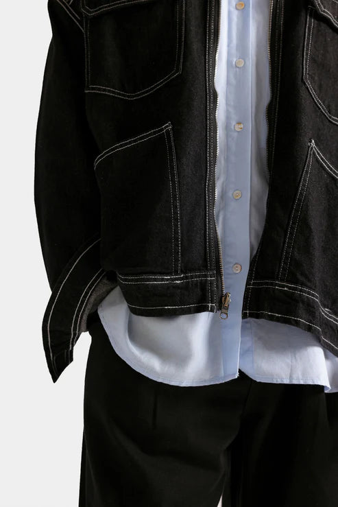Denim Jacket With Stitching Detail