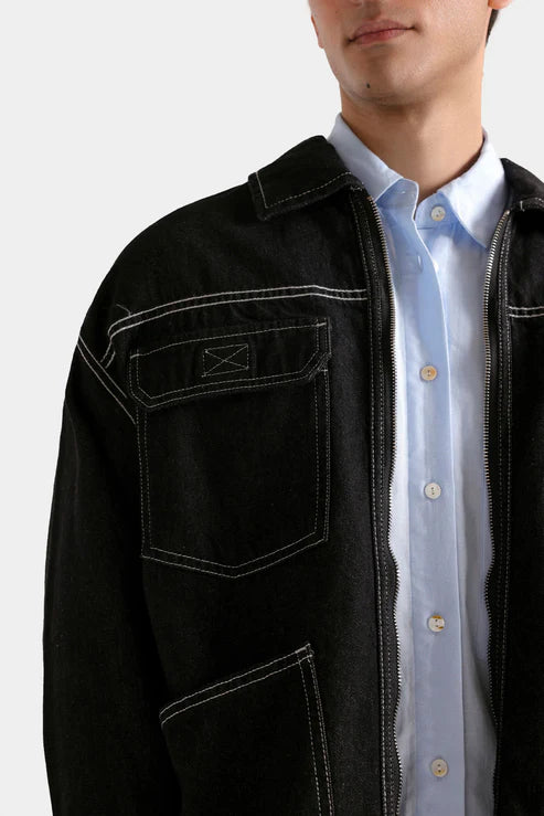 Denim Jacket With Stitching Detail