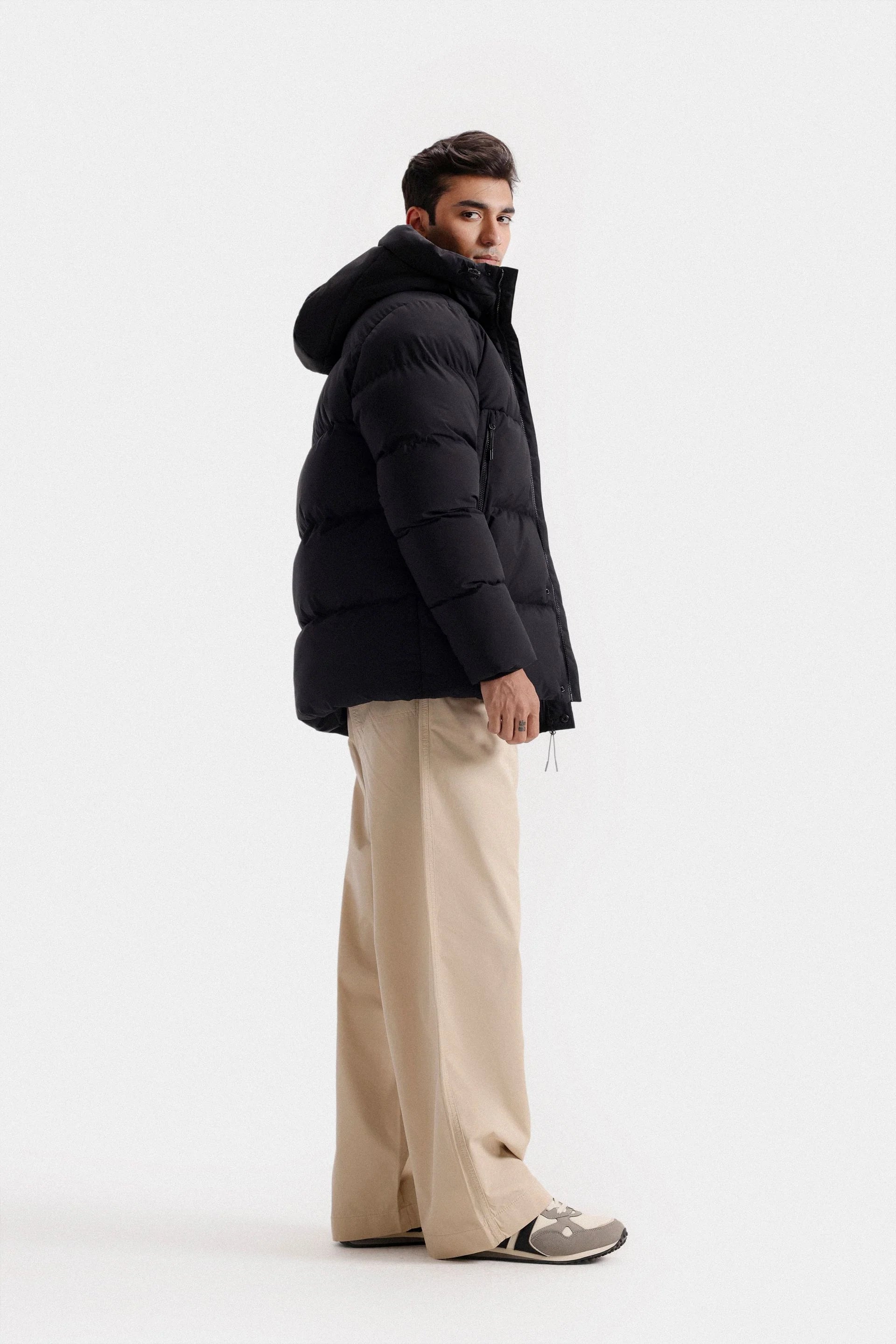 Quilted Puffer Jacket With Hood