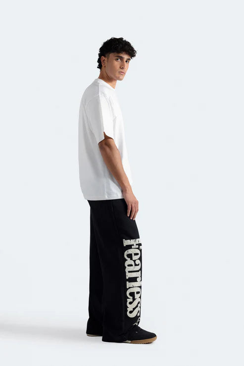 Slogan Print Trousers  Baggy Fit