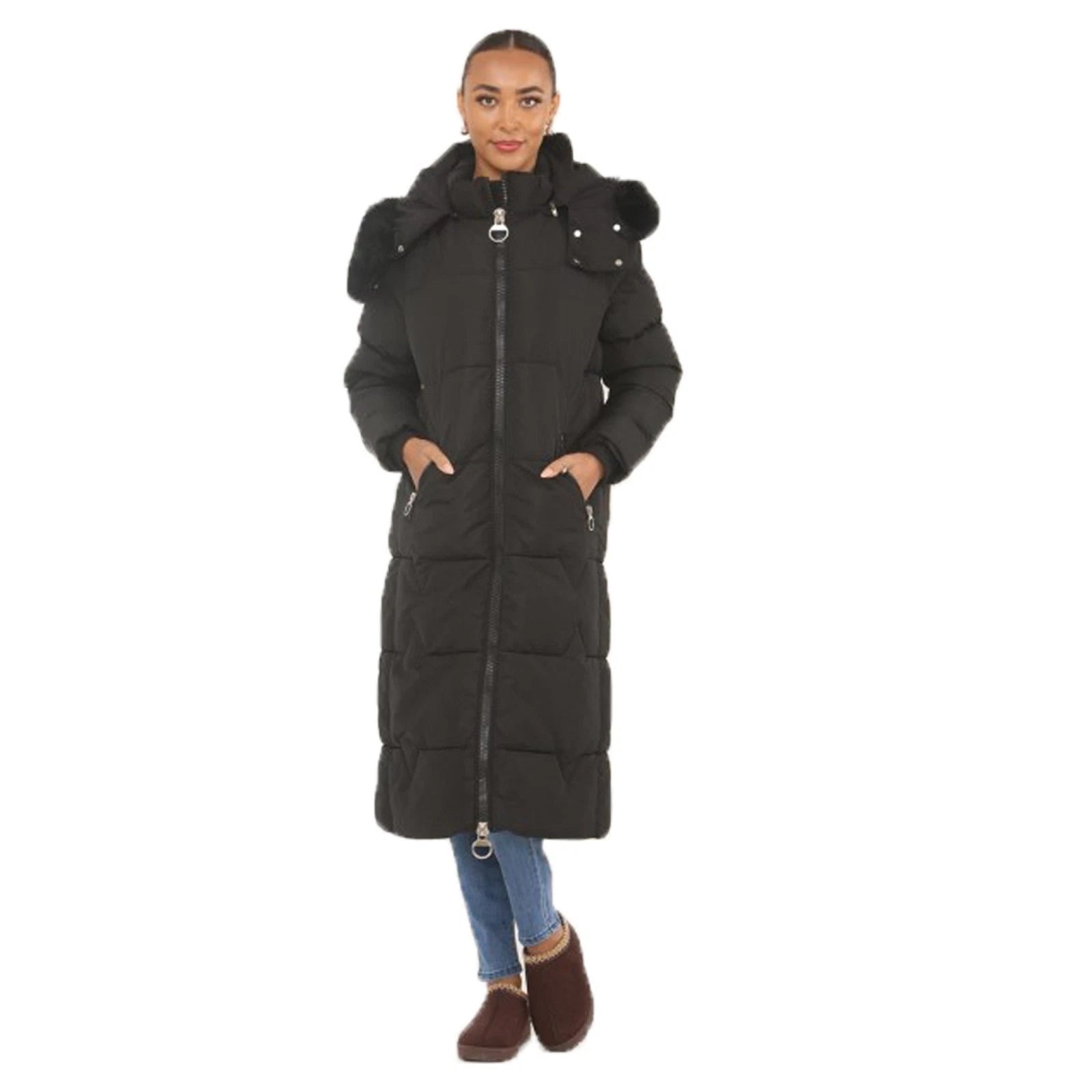 Ladies Padded Puffer Coats Longline & Mid Thigh Womens Quilted Winter Jackets