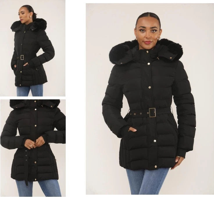 Ladies Padded Puffer Coats Longline & Mid Thigh Womens Quilted Winter Jackets