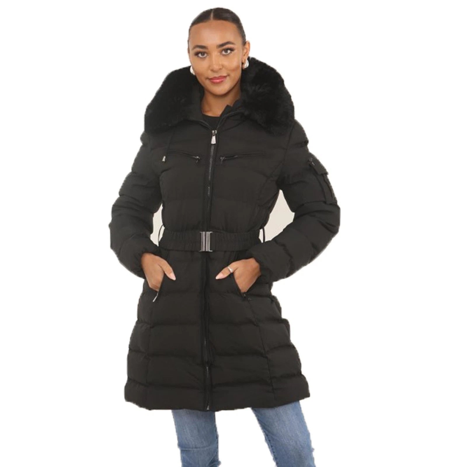 Ladies Padded Puffer Coats Longline & Mid Thigh Womens Quilted Winter Jackets